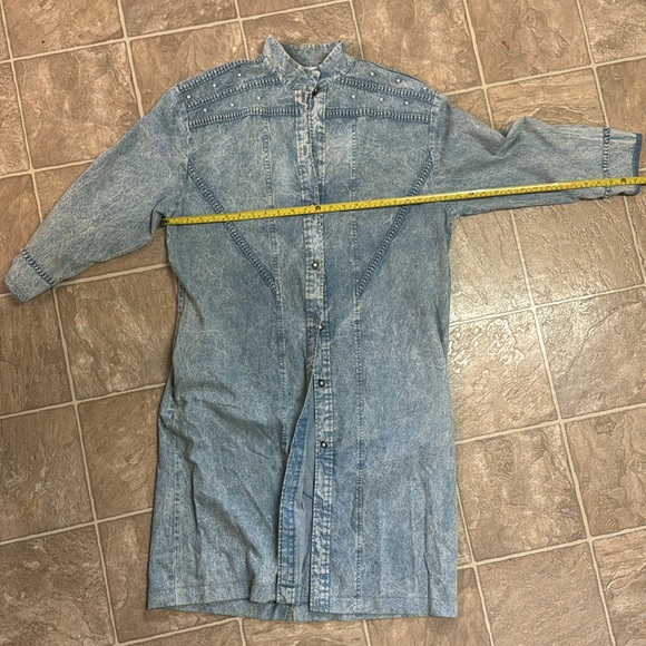Unique Pearl and Long Denim Dress/Jacket/Duster |12| Sunny Sport - Picture 6 of 9